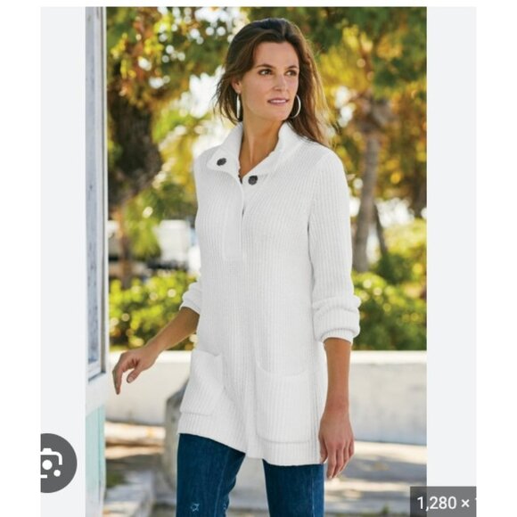 Soft Surroundings Highland Sweater Womens Small Rib Knit Cardigan Cozy Layering - Picture 1 of 4